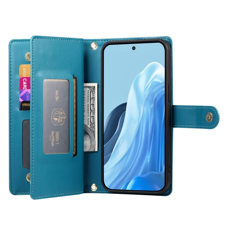 For Samsung Galaxy M35 Nine Card-slot Zipper Wallet Bag Leather Phone Case