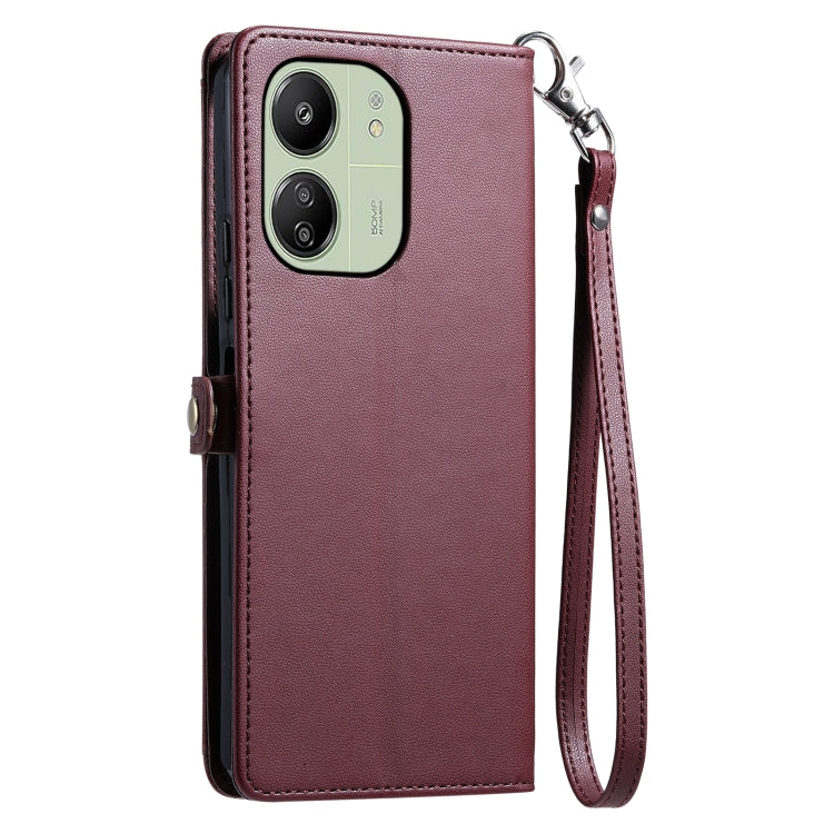 For Redmi 13C 4G / 5G Wallet Multi-card Slot Leather Phone Case with Lanyard