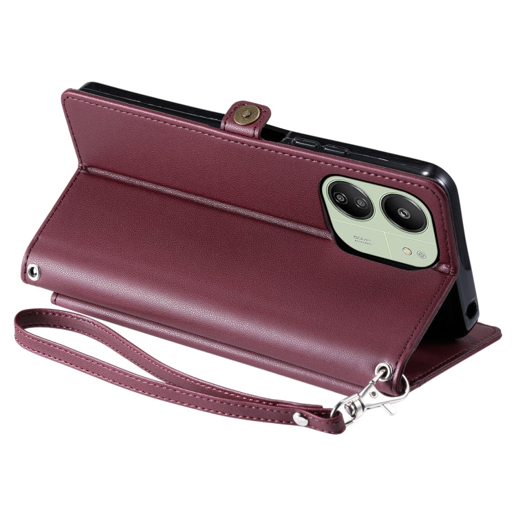 For Redmi 13C 4G / 5G Wallet Multi-card Slot Leather Phone Case with Lanyard