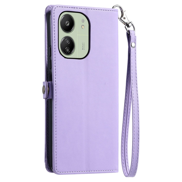 For Redmi 13C 4G / 5G Wallet Multi-card Slot Leather Phone Case with Lanyard