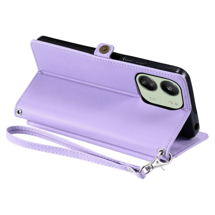 For Redmi 13C 4G / 5G Wallet Multi-card Slot Leather Phone Case with Lanyard