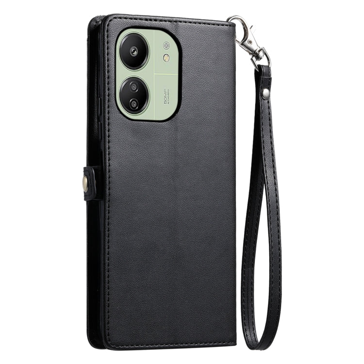 For Redmi 13C 4G / 5G Wallet Multi-card Slot Leather Phone Case with Lanyard