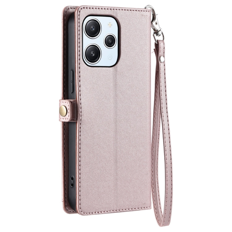 For Redmi Note 12R Wallet Multi-card Slot Leather Phone Case with Lanyard