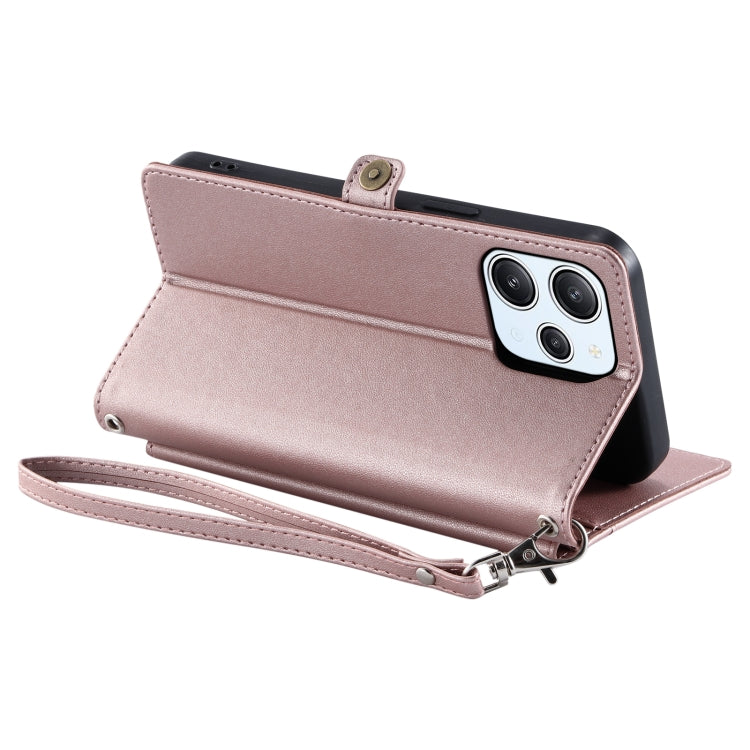 For Redmi Note 12R Wallet Multi-card Slot Leather Phone Case with Lanyard