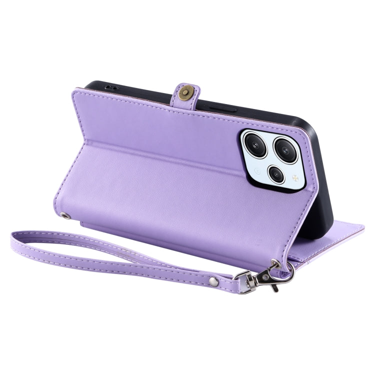 For Redmi Note 12R Wallet Multi-card Slot Leather Phone Case with Lanyard