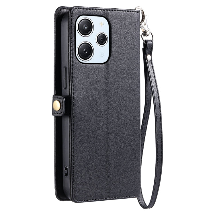 For Redmi Note 12R Wallet Multi-card Slot Leather Phone Case with Lanyard