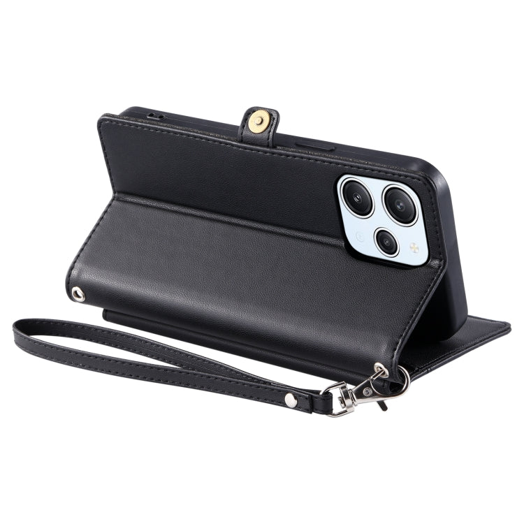 For Redmi Note 12R Wallet Multi-card Slot Leather Phone Case with Lanyard