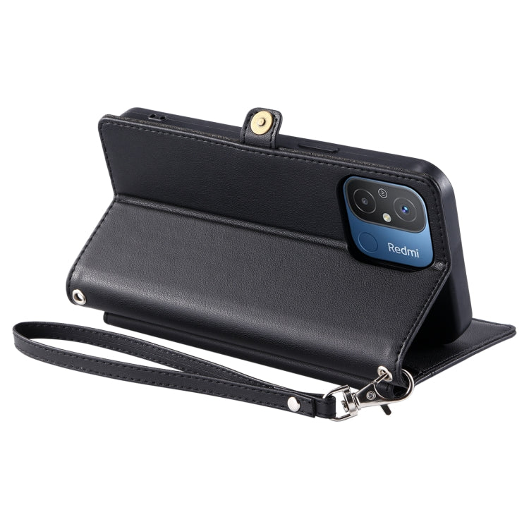 For Redmi 11A 4G Global Wallet Multi-card Slot Leather Phone Case with Lanyard