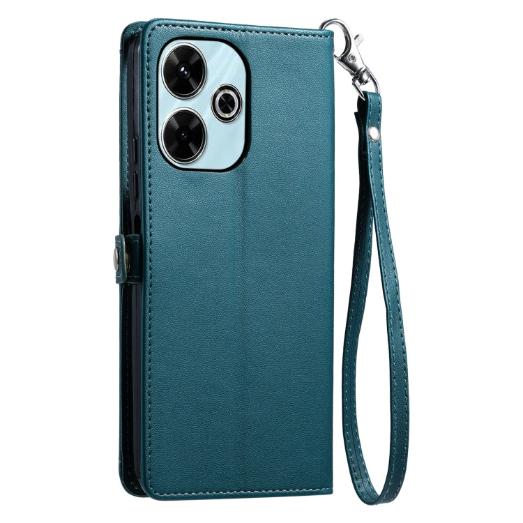 For Redmi 13 4G Wallet Multi-card Slot Leather Phone Case with Lanyard