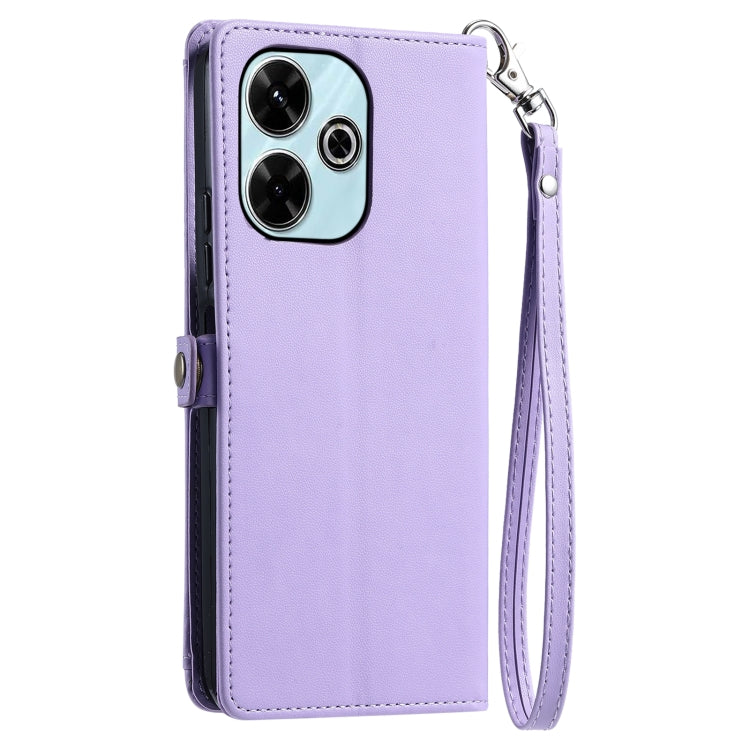 For Redmi 13 4G Wallet Multi-card Slot Leather Phone Case with Lanyard