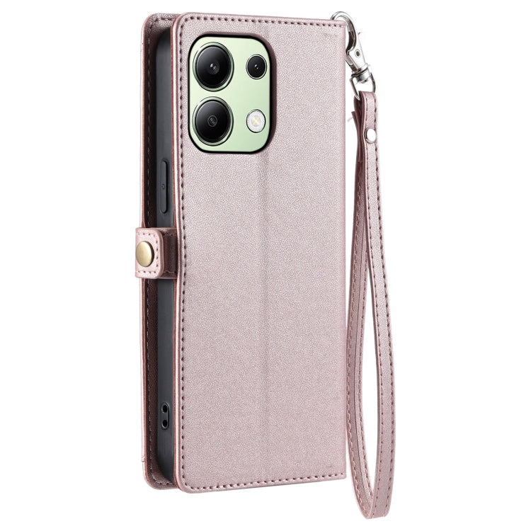 For Redmi Note 13 4G Global Wallet Multi-card Slot Leather Phone Case with Lanyard
