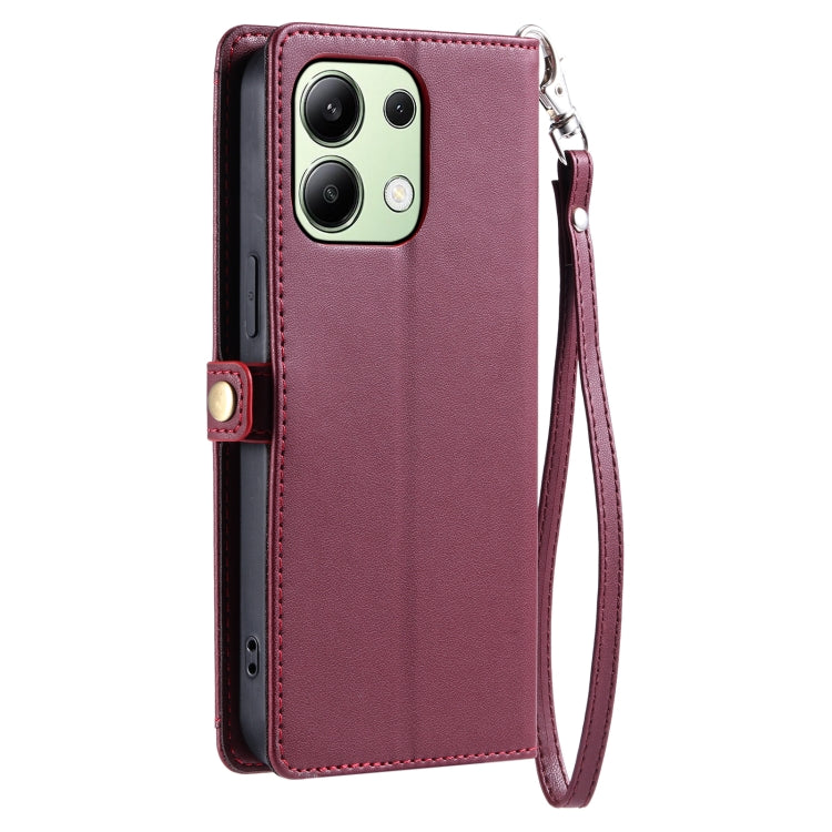 For Redmi Note 13 4G Global Wallet Multi-card Slot Leather Phone Case with Lanyard