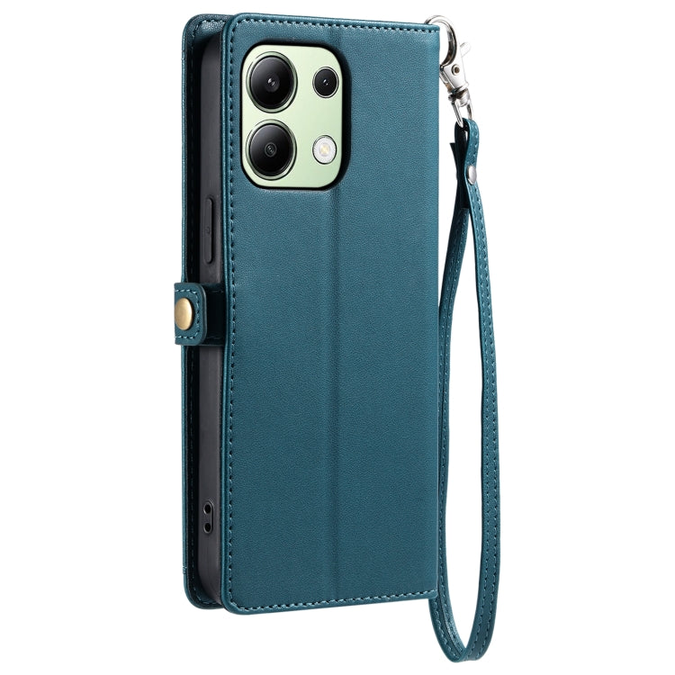 For Redmi Note 13 4G Global Wallet Multi-card Slot Leather Phone Case with Lanyard