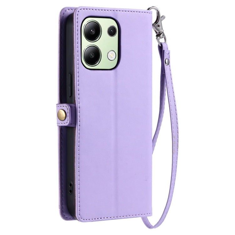 For Redmi Note 13 4G Global Wallet Multi-card Slot Leather Phone Case with Lanyard