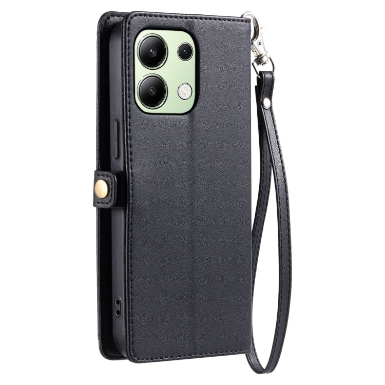 For Redmi Note 13 4G Global Wallet Multi-card Slot Leather Phone Case with Lanyard