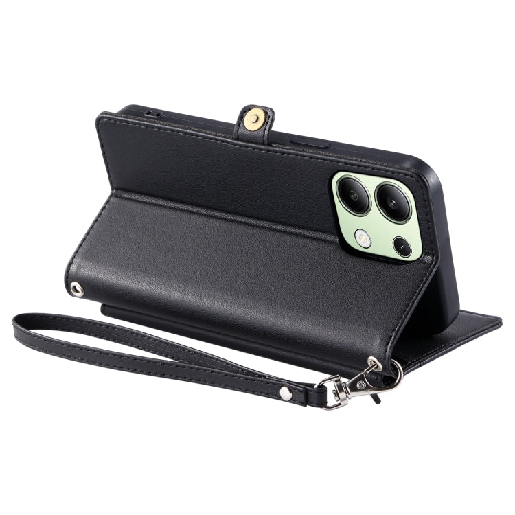For Redmi Note 13 4G Global Wallet Multi-card Slot Leather Phone Case with Lanyard