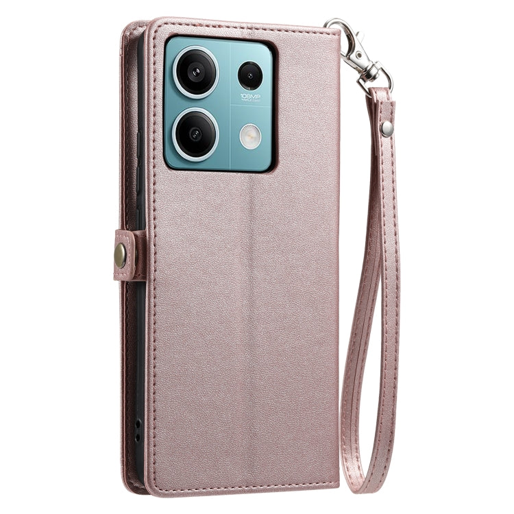 For Redmi Note 13 5G Global Wallet Multi-card Slot Leather Phone Case with Lanyard