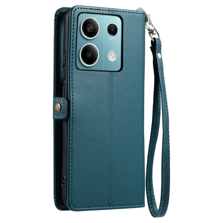 For Redmi Note 13 5G Global Wallet Multi-card Slot Leather Phone Case with Lanyard