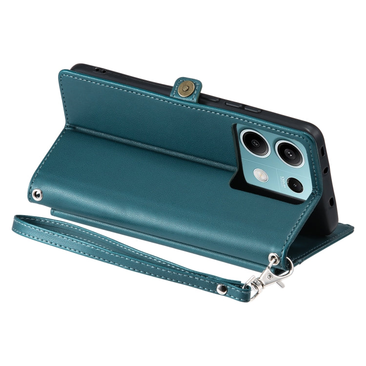 For Redmi Note 13 5G Global Wallet Multi-card Slot Leather Phone Case with Lanyard