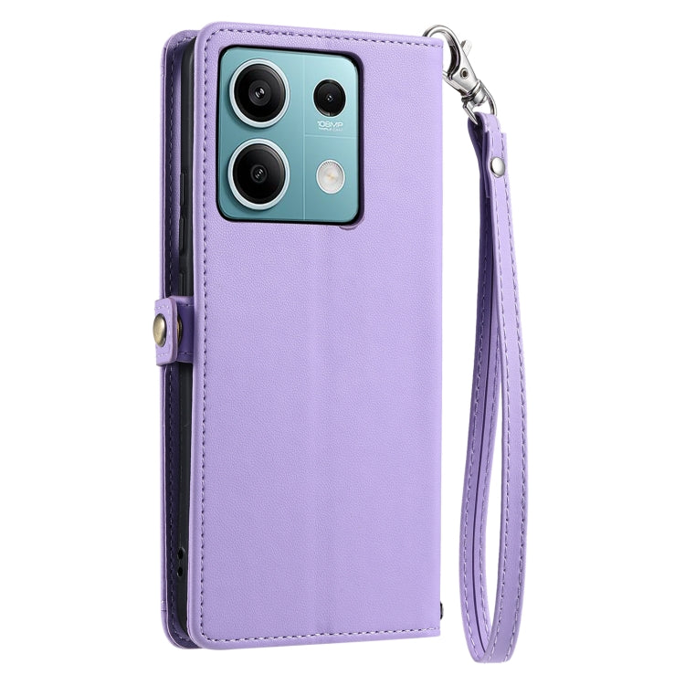 For Redmi Note 13 5G Global Wallet Multi-card Slot Leather Phone Case with Lanyard
