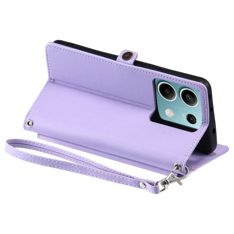 For Redmi Note 13 5G Global Wallet Multi-card Slot Leather Phone Case with Lanyard