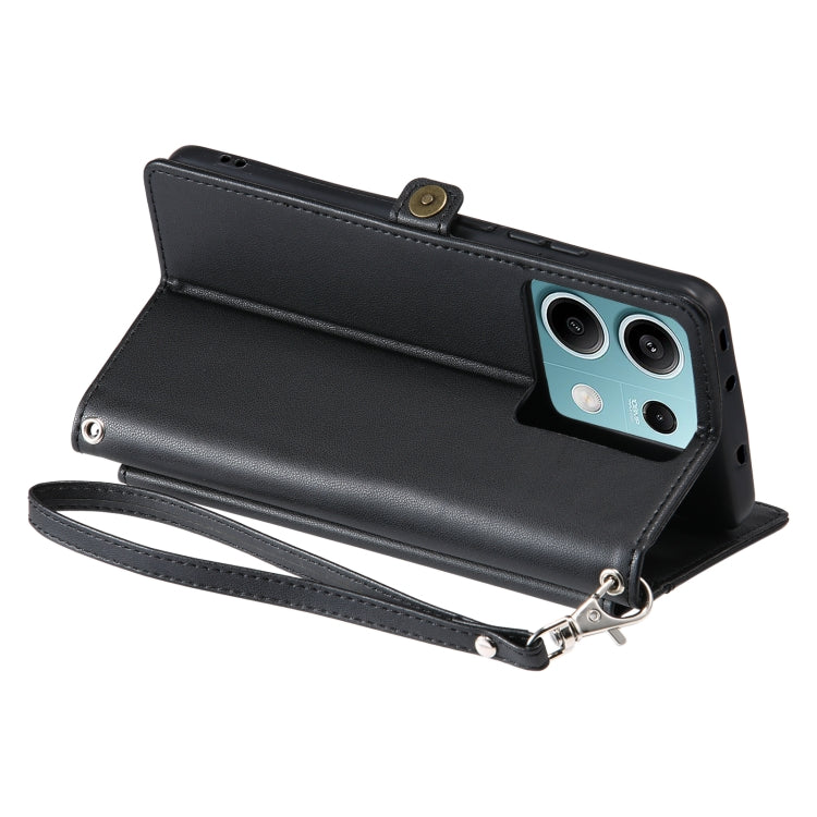 For Redmi Note 13 5G Global Wallet Multi-card Slot Leather Phone Case with Lanyard