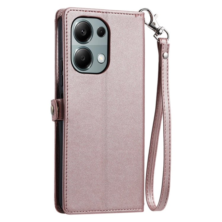For Redmi Note 13 Pro 4G Global Wallet Multi-card Slot Leather Phone Case with Lanyard