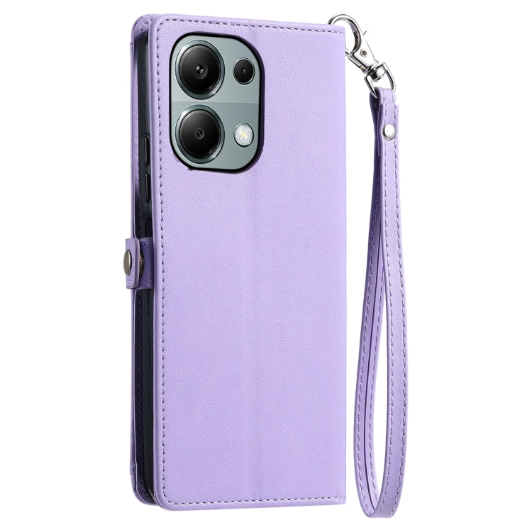 For Redmi Note 13 Pro 4G Global Wallet Multi-card Slot Leather Phone Case with Lanyard