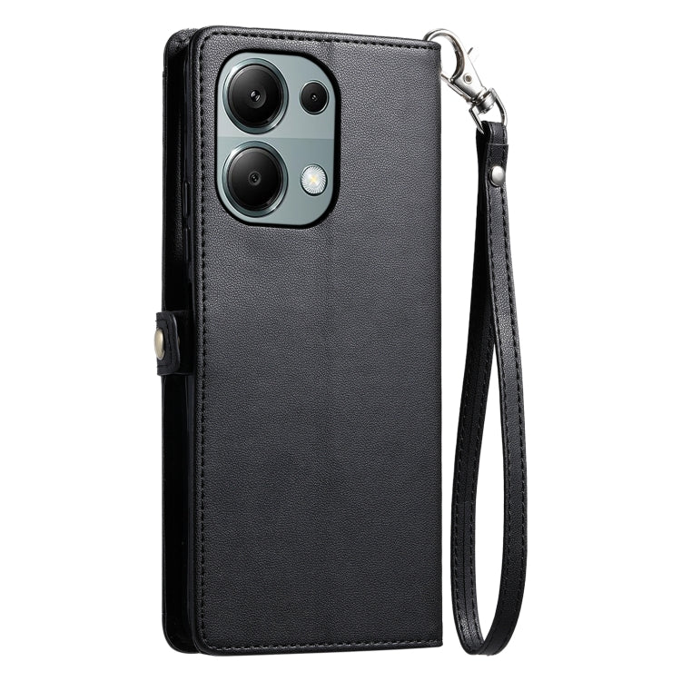 For Redmi Note 13 Pro 4G Global Wallet Multi-card Slot Leather Phone Case with Lanyard