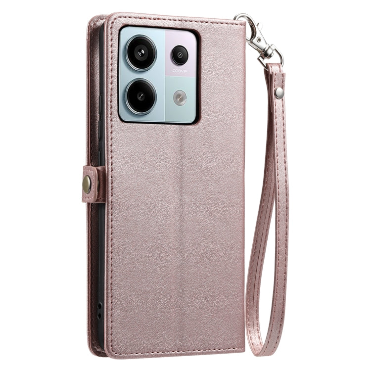 For Redmi Note 13 Pro 5G Global Wallet Multi-card Slot Leather Phone Case with Lanyard