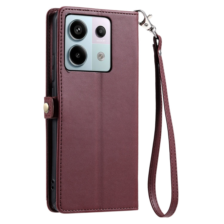 For Redmi Note 13 Pro 5G Global Wallet Multi-card Slot Leather Phone Case with Lanyard