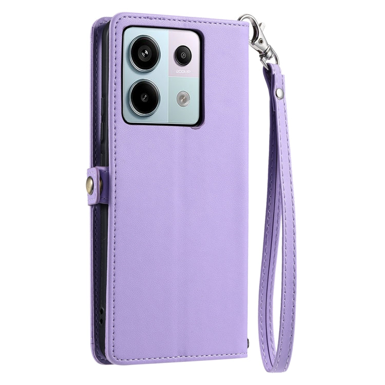For Redmi Note 13 Pro 5G Global Wallet Multi-card Slot Leather Phone Case with Lanyard