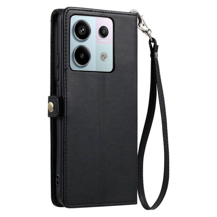 For Redmi Note 13 Pro 5G Global Wallet Multi-card Slot Leather Phone Case with Lanyard