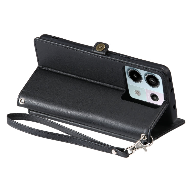 For Redmi Note 13 Pro 5G Global Wallet Multi-card Slot Leather Phone Case with Lanyard