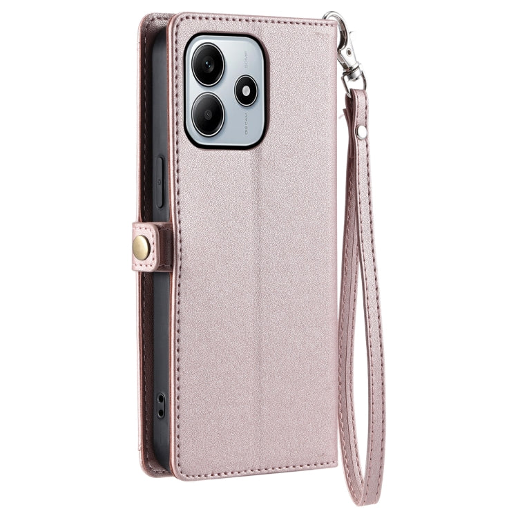 For Xiaomi Redmi Note 14 5G Wallet Multi-card Slot Leather Phone Case with Lanyard