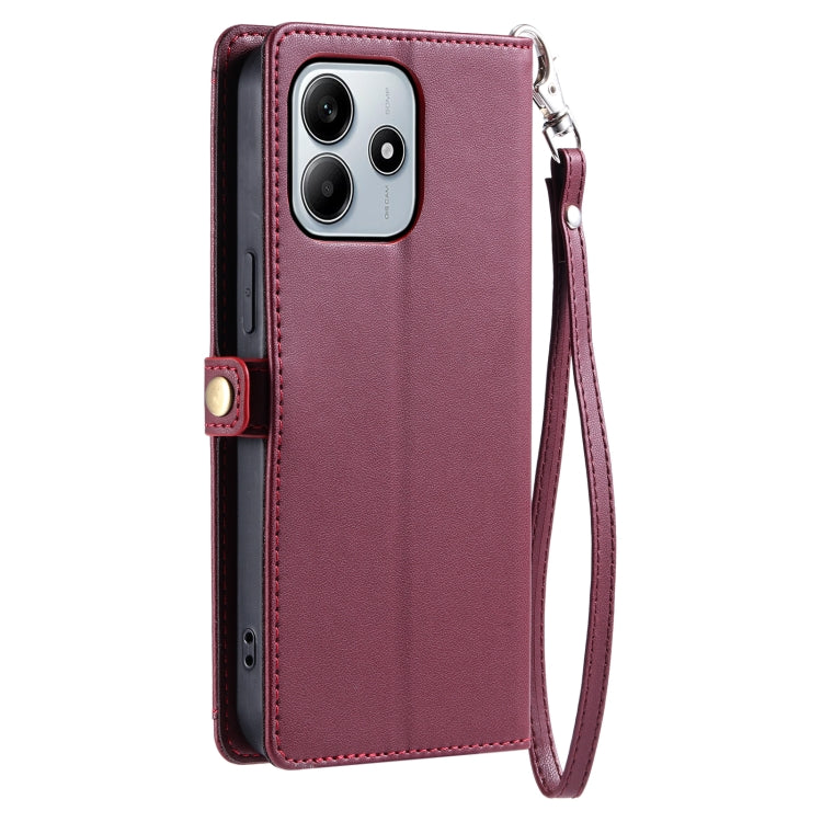 For Xiaomi Redmi Note 14 5G Wallet Multi-card Slot Leather Phone Case with Lanyard
