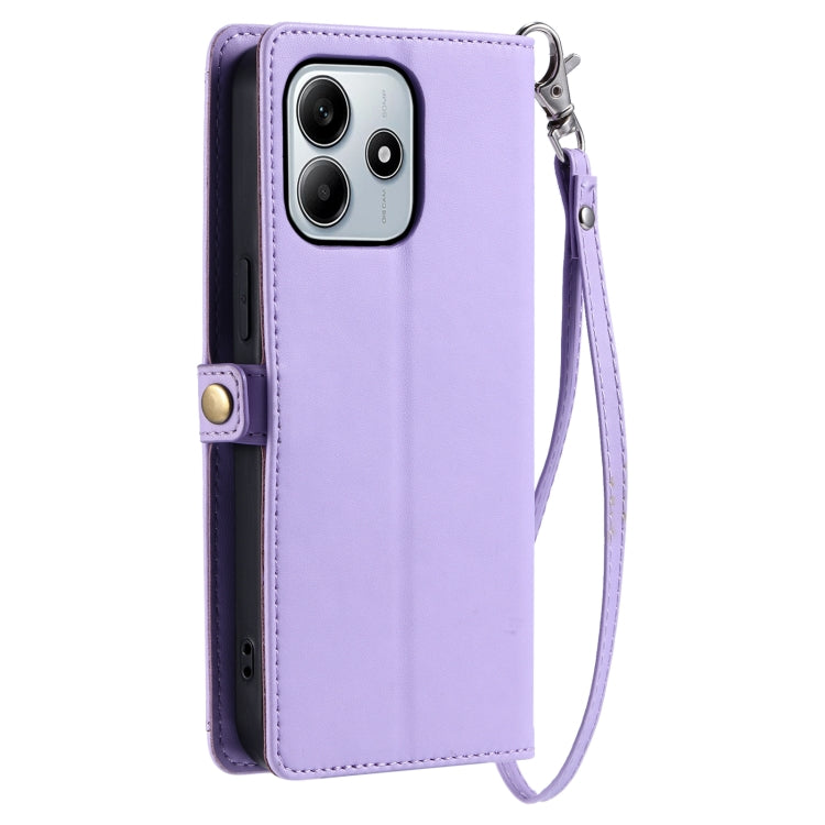 For Xiaomi Redmi Note 14 5G Wallet Multi-card Slot Leather Phone Case with Lanyard