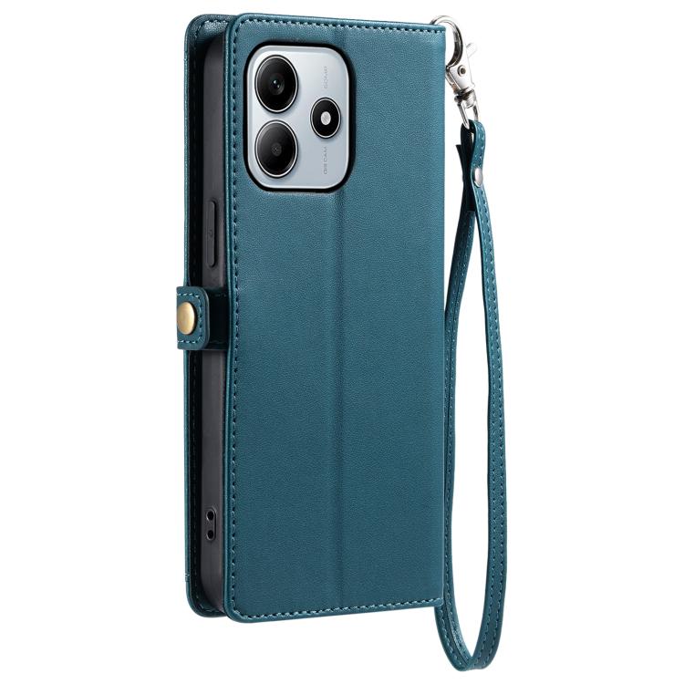 For Redmi Note 14 4G EU 164.84mm Wallet Multi-card Slot Leather Phone Case with Lanyard