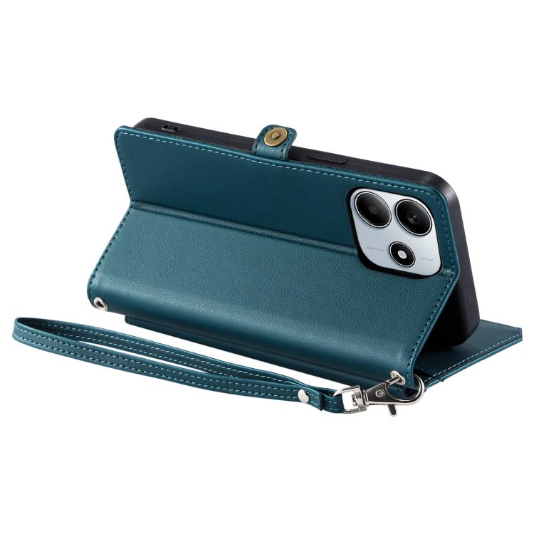 For Redmi Note 14 4G EU 164.84mm Wallet Multi-card Slot Leather Phone Case with Lanyard