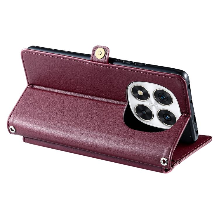 For Redmi Note 14 Pro 4G Wallet Multi-card Slot Leather Phone Case with Lanyard