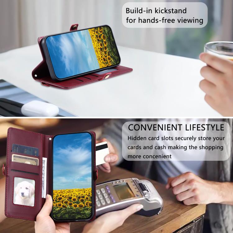For Redmi Note 14 Pro 4G Wallet Multi-card Slot Leather Phone Case with Lanyard