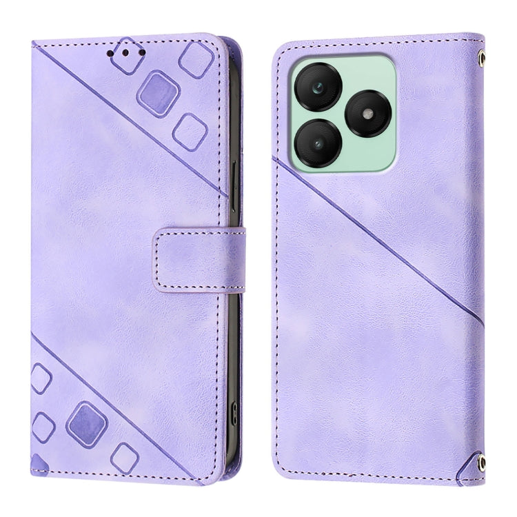 For Wiko T20 Skin-feel Embossed Leather Phone Case
