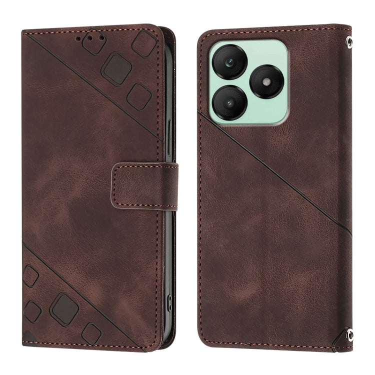 For Wiko T20 Skin-feel Embossed Leather Phone Case