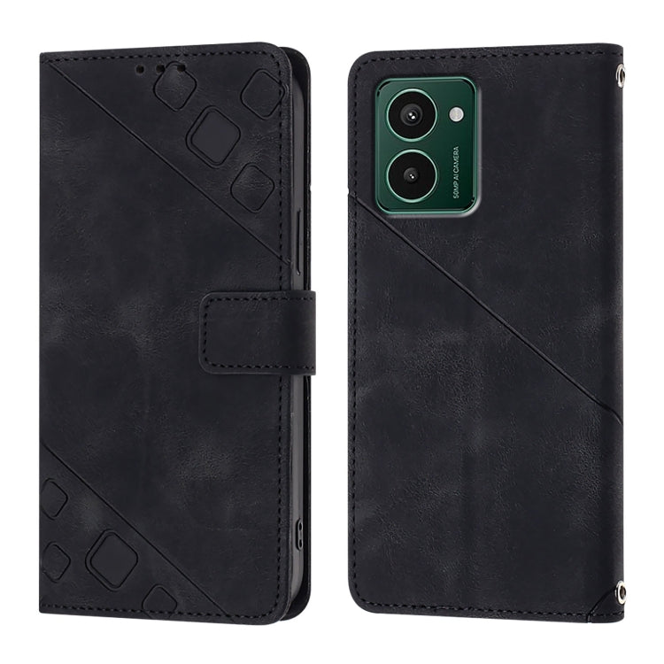 For HMD Pulse Pro Skin-feel Embossed Leather Phone Case