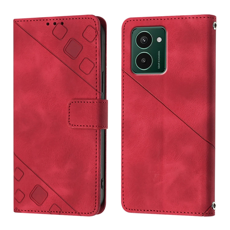 For HMD Pulse Pro Skin-feel Embossed Leather Phone Case