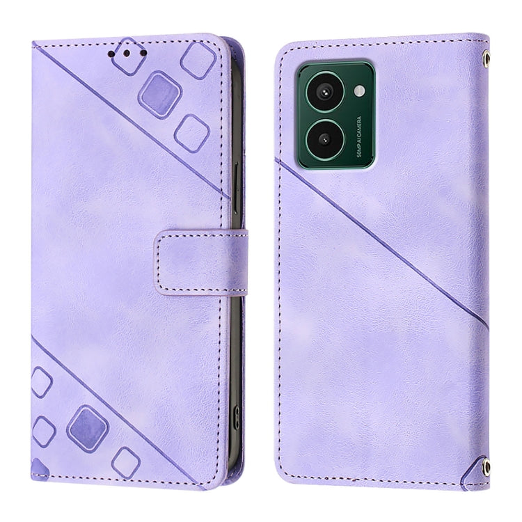 For HMD Pulse Pro Skin-feel Embossed Leather Phone Case