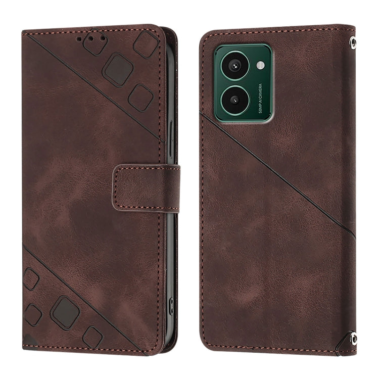 For HMD Pulse Pro Skin-feel Embossed Leather Phone Case
