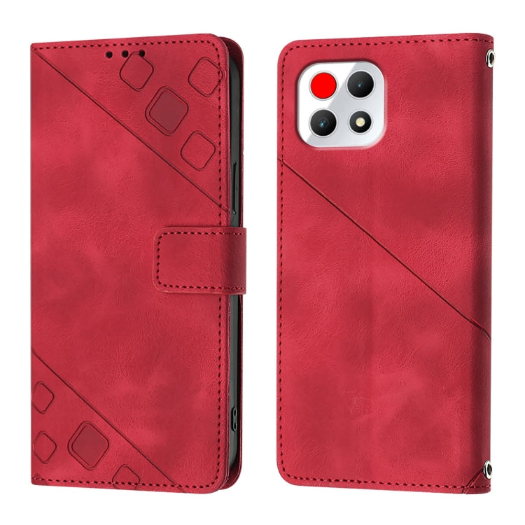 For T-Mobile REVVL 7 5G Skin-feel Embossed Leather Phone Case
