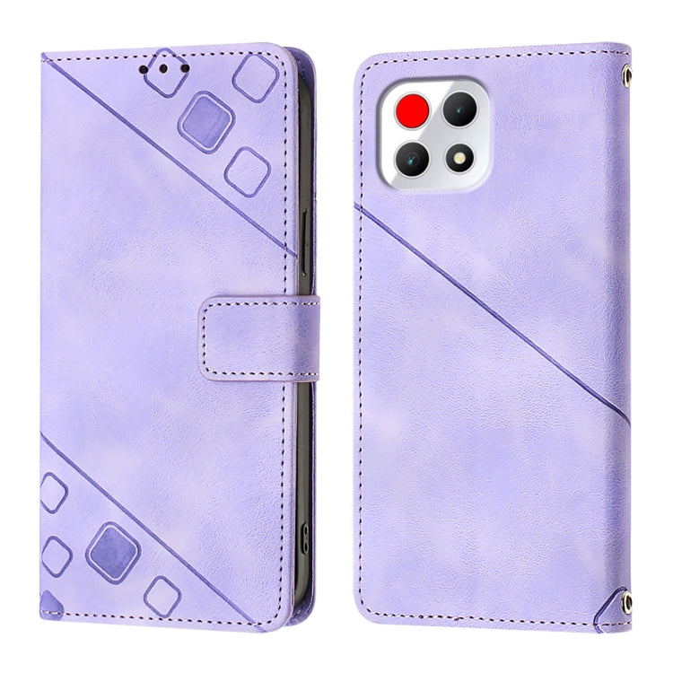 For T-Mobile REVVL 7 5G Skin-feel Embossed Leather Phone Case