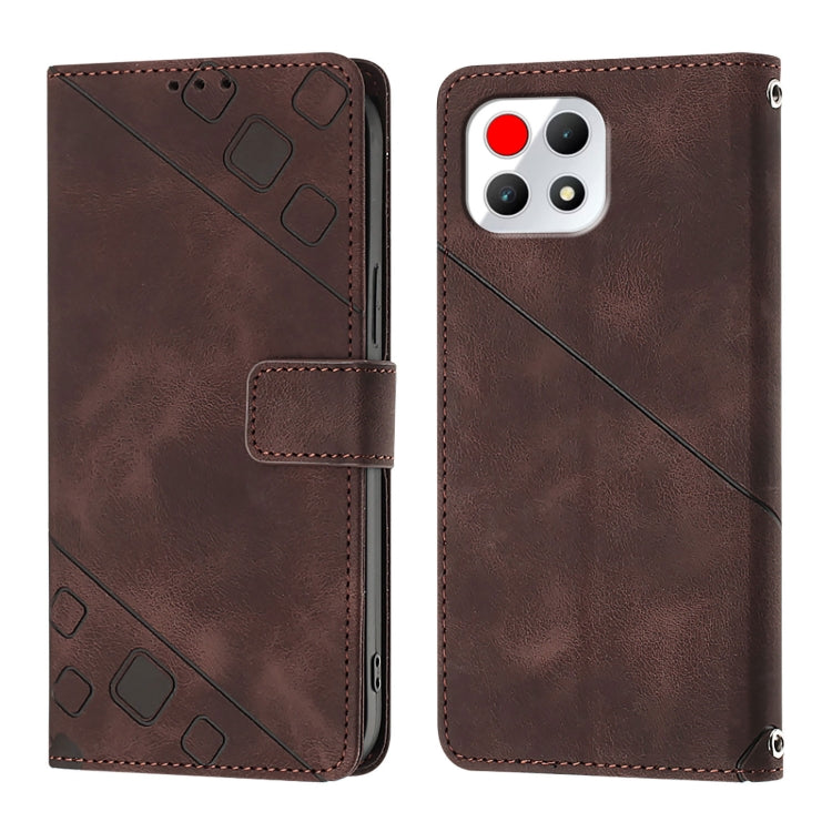 For T-Mobile REVVL 7 5G Skin-feel Embossed Leather Phone Case